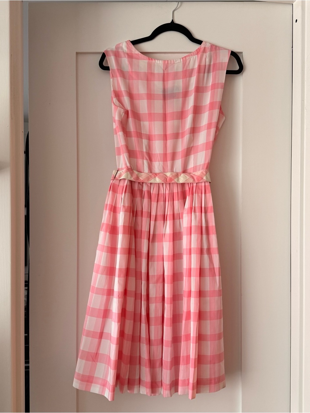 Sue Brett True Vintage Pink Gingham Belted A-Line Dress Barbie Size 6 - Picture 3 of 4